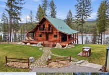 Luxury Riverfront Log Retreat with Mountain Views