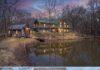 Private Lakefront Log Cabin Retreat on 12 Acres with Wrap-Around Deck Offering Peaceful Living and Scenic Waterfront Views