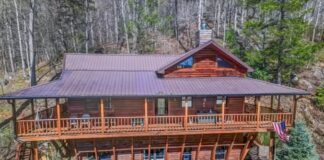 Mountain View Log Cabin Retreat Nestled in the Scenic Hills of South Johnson City