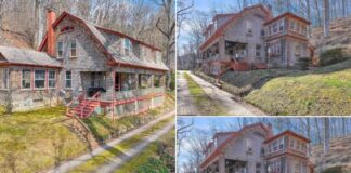 Look inside! Sweet interior! Love the stone entrance. Six acres in Pennsylvania.
