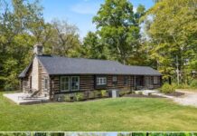 Luxury Log Cabin Retreat on 7 Private Acres in Zionsville