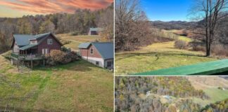 Log Cabin Farm with 59.91 Acres in Lost Creek, West Virginia